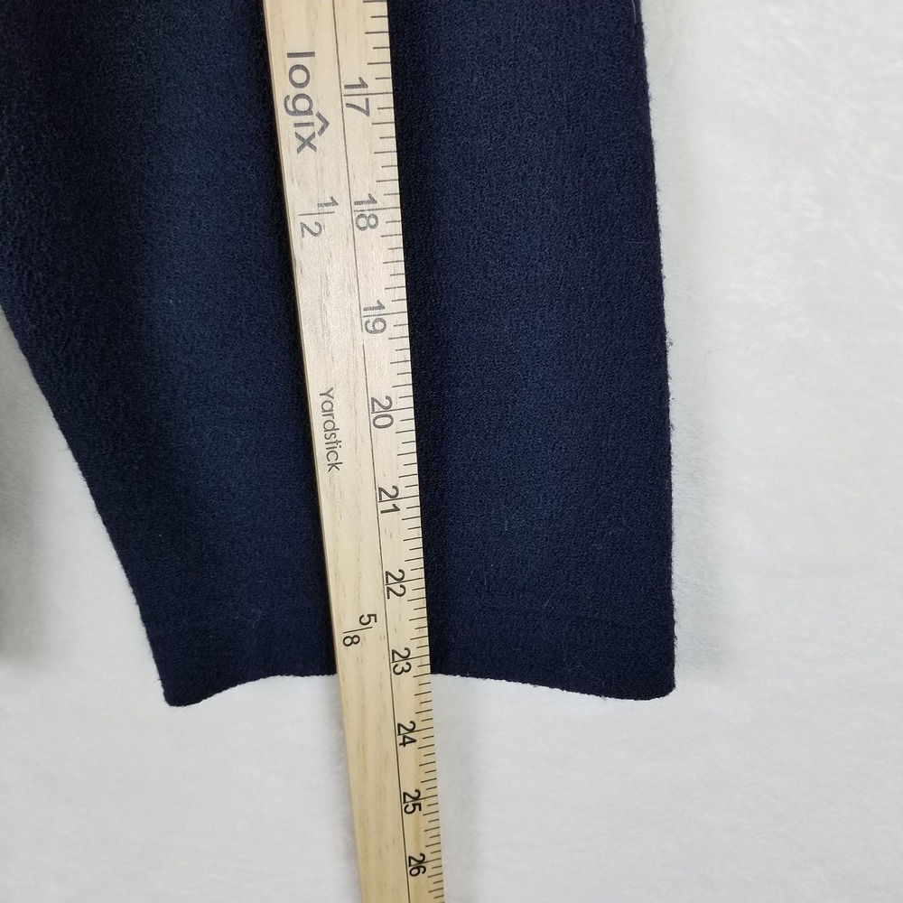 Eileen Fisher Wool Jacket Women L Navy Blue Full Zip Collared Minimalist 100s - Picture 7 of 8